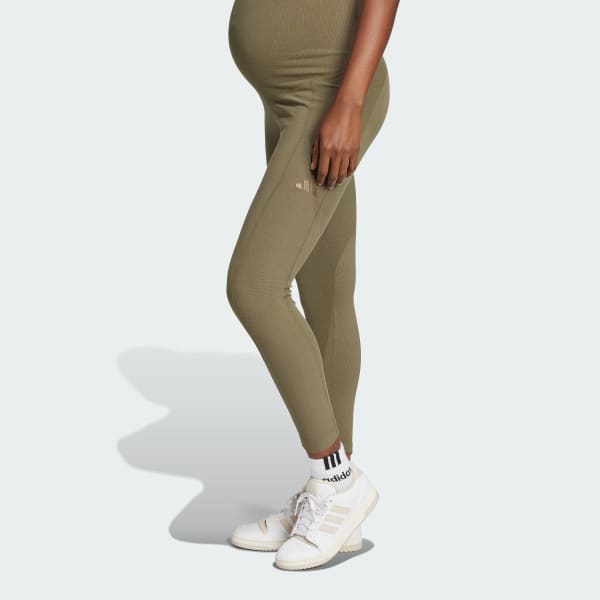 zelená Legíny Rib High-Waist 7/8 (pro těhotné)