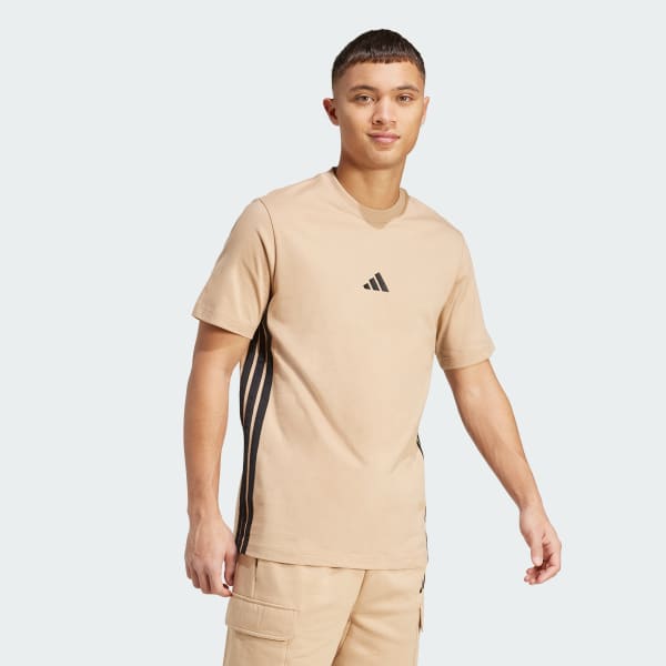 Brun Essentials 3-Stripes Single Jersey T-skjorte