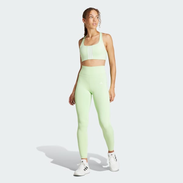 adidas Optime Training Shiny Full Length Leggings - Green | Women's  Training | adidas US