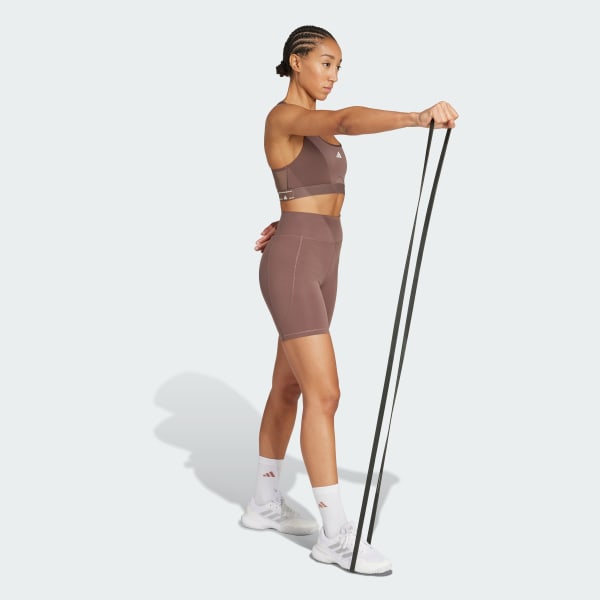 Castanho Calções Justos com Bolso Oculto Optimé Essentials