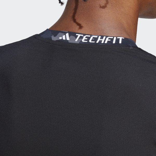 Sort Techfit Allover Print Training Long Sleeve T-shirt