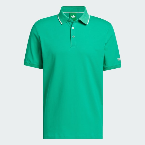 Verde Playera Polo Originals TWISTKNIT Trifolio con Abertura en el Pecho