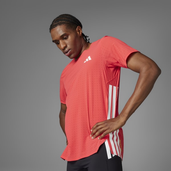 新品XL Adidas ショートスリーブ ポロシャツ レッド　JL5987 アディダス アディゼロ ランニング半袖Tシャツ - レッド | アディダス