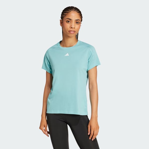 Turquoise AEROREADY Train Essentials Minimal Branding Crewneck Tee