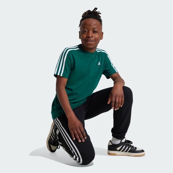 Green Essentials 3-Stripes Cotton Tee