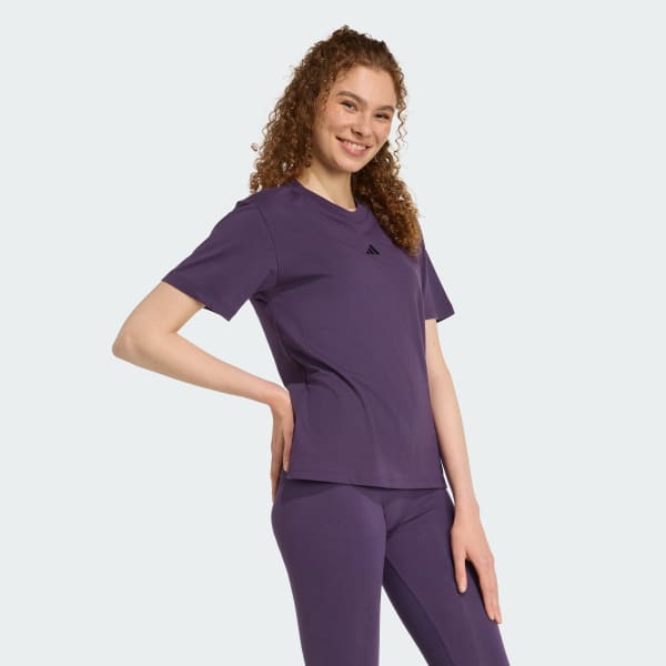 Morado Camiseta Essentials Logo Pequeño Algodón