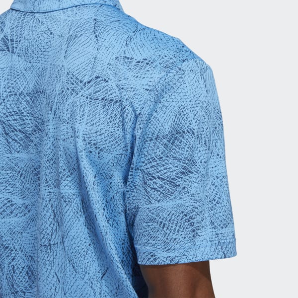 Blue Motion-Print Polo Shirt GE012