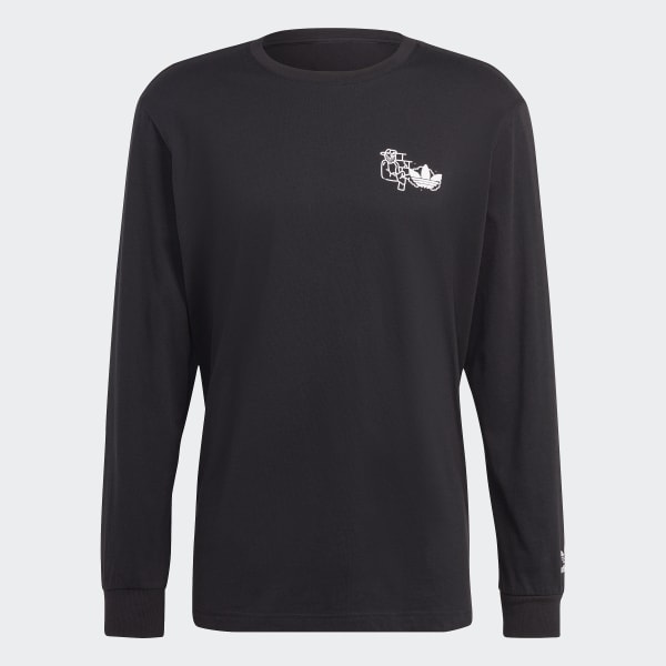 Negro Camiseta manga larga Hack the Elite Graphic