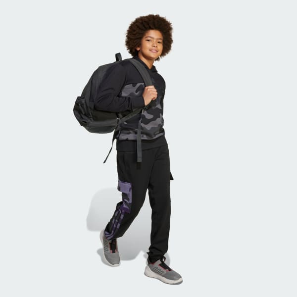 Sort Seasonal Essentials Camo Fleece hættetrøje til børn