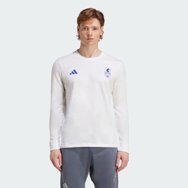 特別価格 Long 2025 Marathon® Boston adidas Sleeve White - Tee Graphic 陸上用シャツ