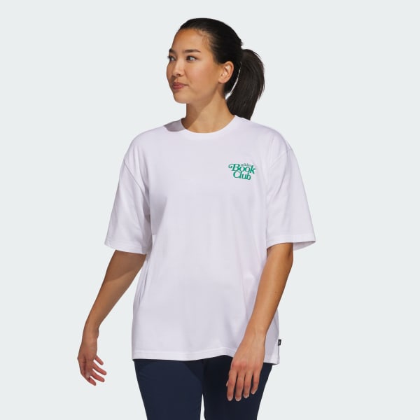 White Golf Book Club Graphic Oversized Tee