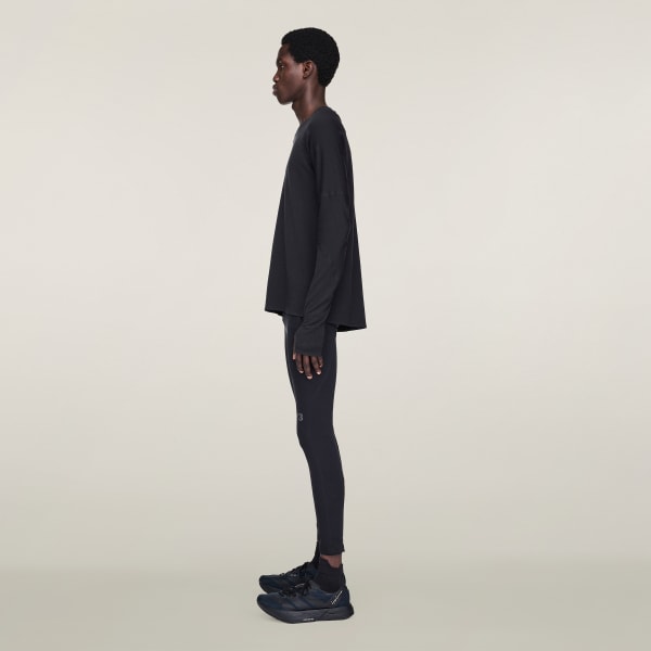 Black Y-3 Running Long Sleeve Long-Sleeve Top