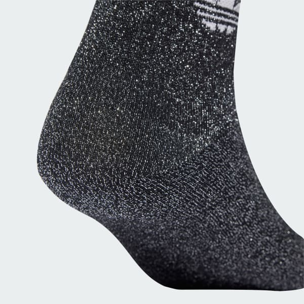 Noir Chaussettes mi-mollet 3 bandes Glitter (2 paires)