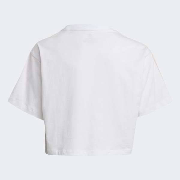 Blanco Camiseta Corta Logo Marmóreo Estampado JJV46