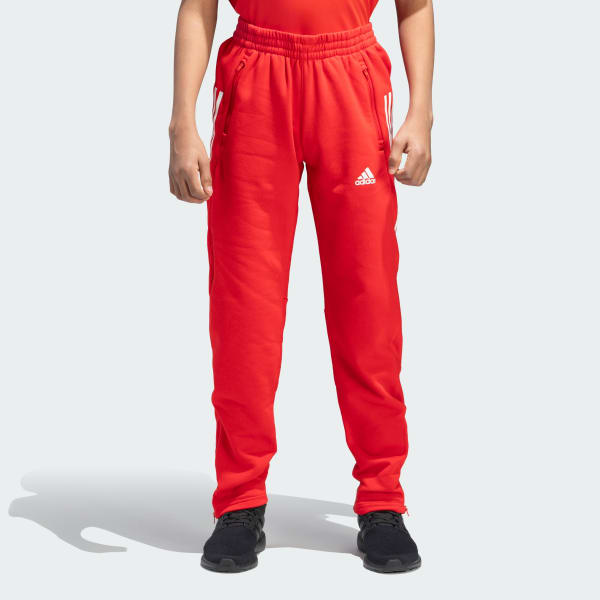 Red adidas fleece pants on sale