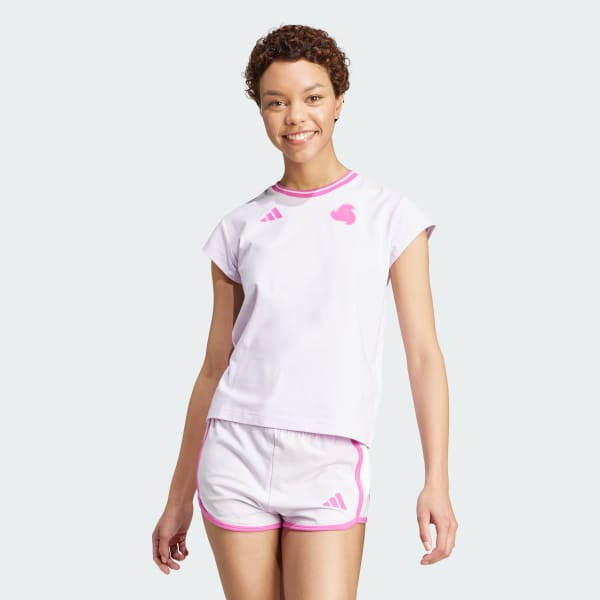 Purple Tiro Cut 3-Stripes Cotton Baby Tee