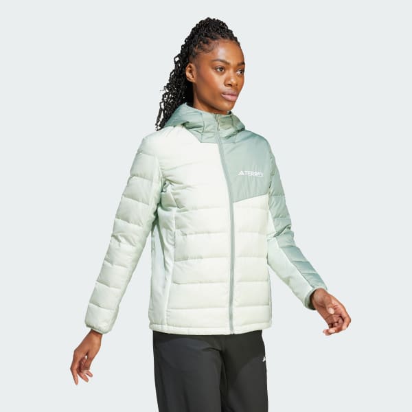 Green Terrex Multi Light Down Hooded Puffer Jacket