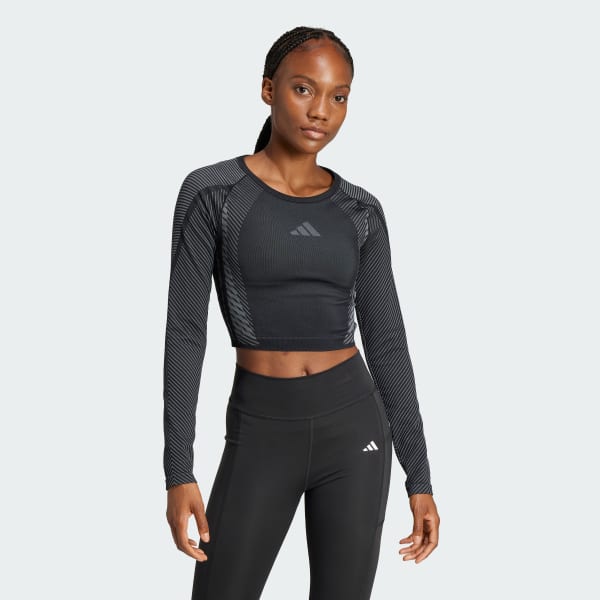 Schwarz Seamless Knitted Longsleeve