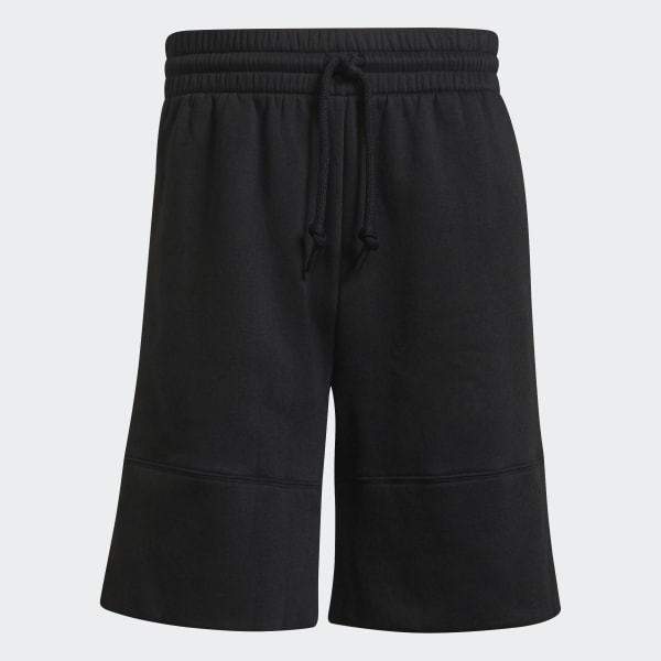 Black adidas fleece shorts on sale