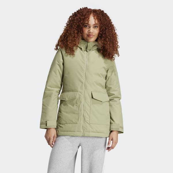 adidas Parka Paveric Fur - Zielony | adidas Poland