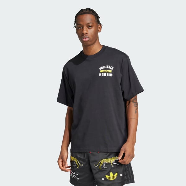 Negro Polo adidas Originals In The Ring Estampado