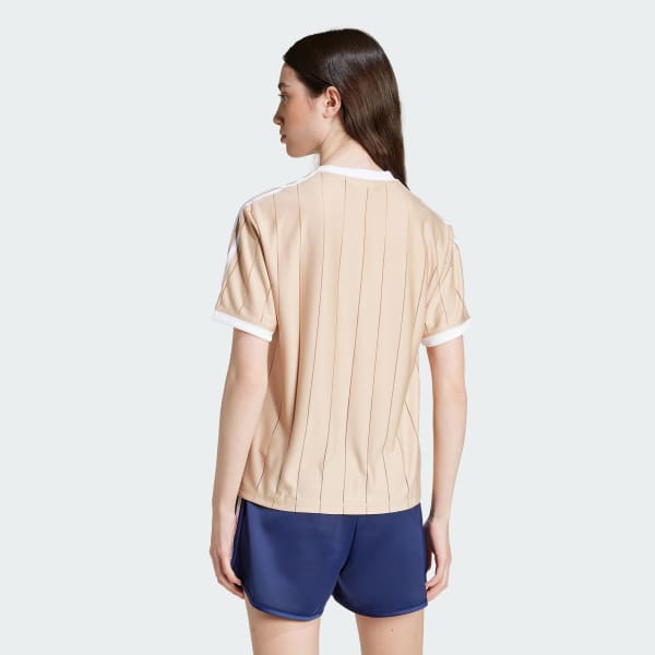 Beige T-shirt adicolor 3-Stripes Pinstripe