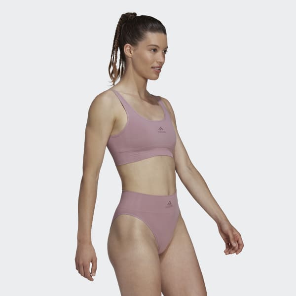 Fioletowy Active Seamless Micro-Stretch Scoop Lounge Bra HPO57