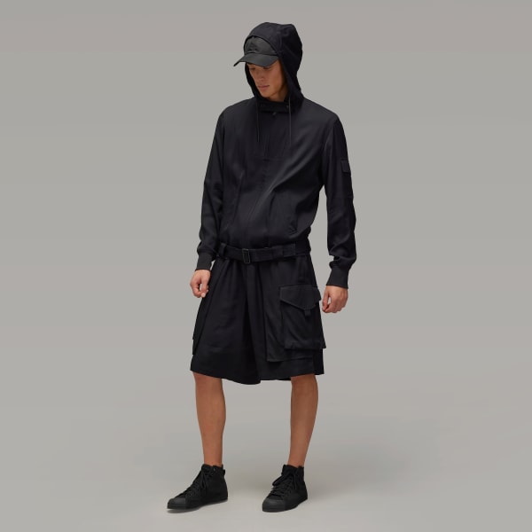 Black Y-3 Rayon Twill Shorts