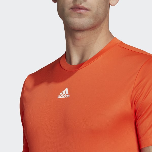 Orange AEROREADY HIIT Back 3-Stripes Training Tee CV076