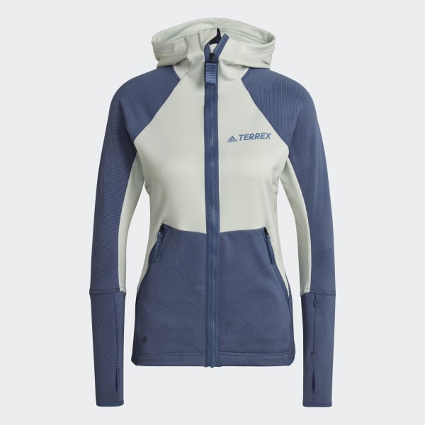 zelená Bunda Terrex Tech Flooce Hooded Hiking Fleece