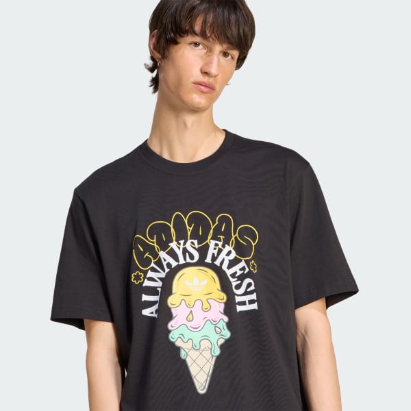 Black LOOSE GRAPHIC TEE ICECREAM 24