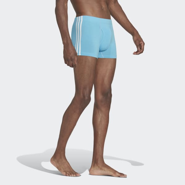 Blau Comfort Flex Cotton 3-Streifen Boxershorts, 3 Paar