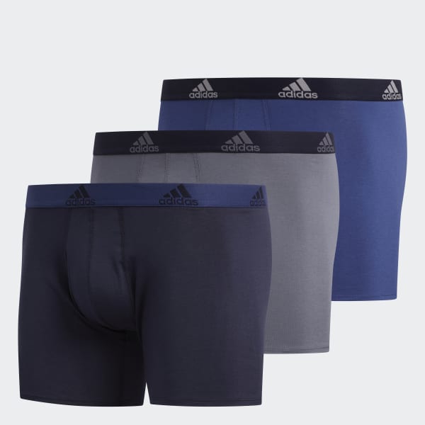 adidas Stretch Cotton Boxer Briefs 3 Pairs - Blue | adidas US