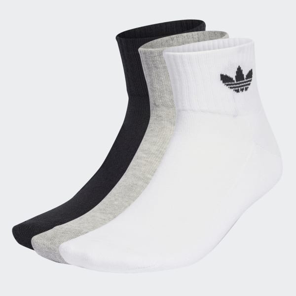 adidas Mid-Cut Crew Socks 3 Pairs - White | adidas Canada