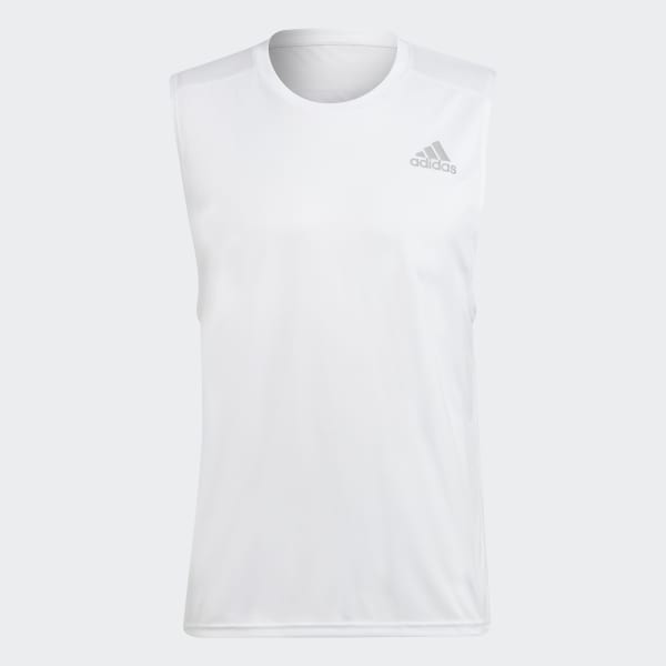 White Own the Run Sleeveless Tee