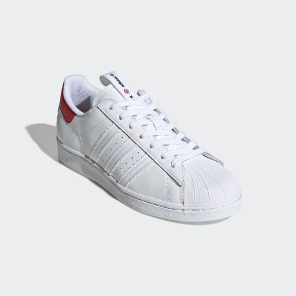 superstar rouge bande blanche