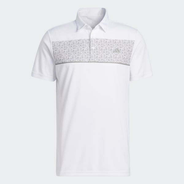 Blanco Polera con Cuello Estampada en el Pecho