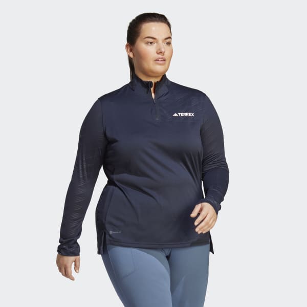 Bla Terrex Multi Half-Zip Long Sleeve Tee (Plus Size)