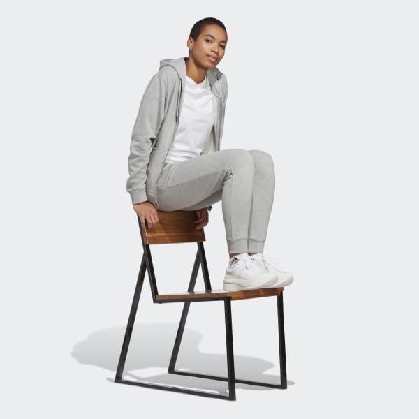 Grey Essentials Linear Full-Zip French Terry Hoodie