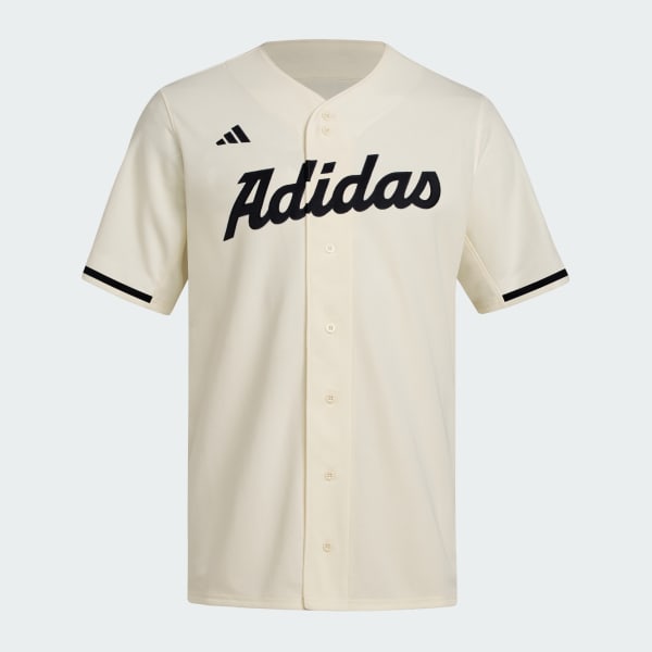 Blanco Camiseta Dugout de algodón con botonadura completa