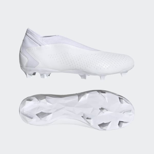 White Predator Accuracy.3 Laceless Firm Ground Soccer Cleats