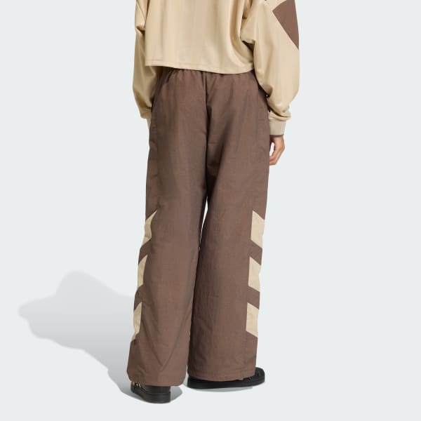 Brown BLOCKED WASHED TRACK PANTS