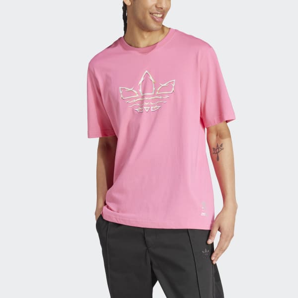adidas リンガーTシャツ ピンク adidas(アディダス) ピンク 茶色 リンガー 半袖 Tシャツ - メルカリ