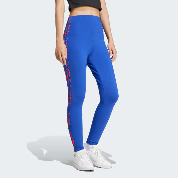adidas Essentials 3 Stripes Animal Print Leggings Blue Free Shipping with adiClub adidas US