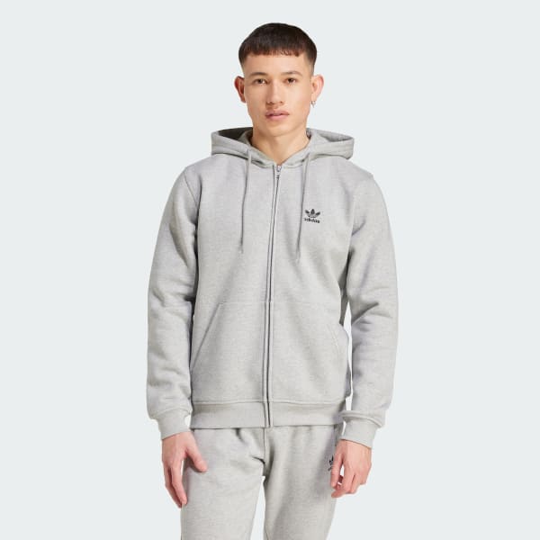 Grigio Hoodie Trefoil Essentials Full-Zip