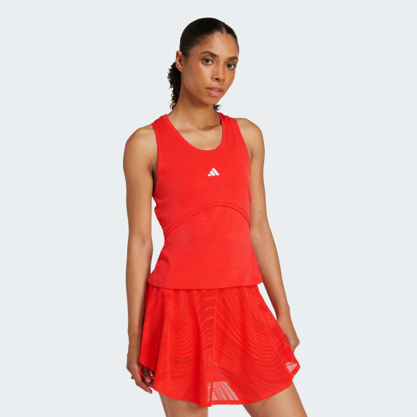 สีแดง เสื้อกล้ามเทนนิสเว้าหลัง Pro Climacool
