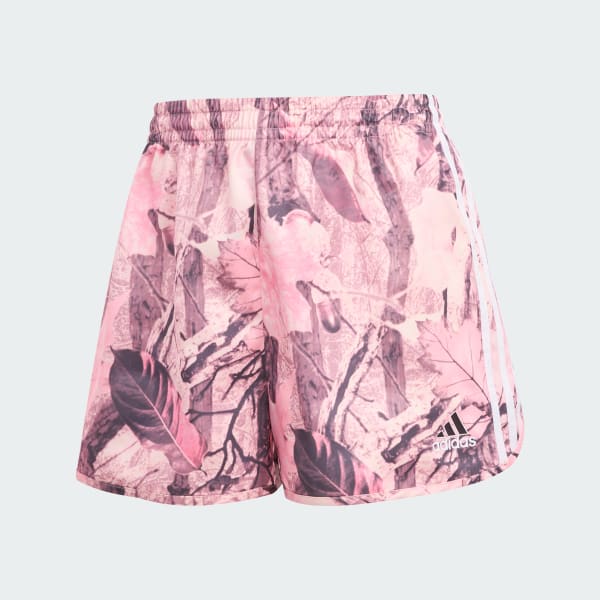 Rosa Pantaloncini adidas Originals Leaf Camo Stampa Satin