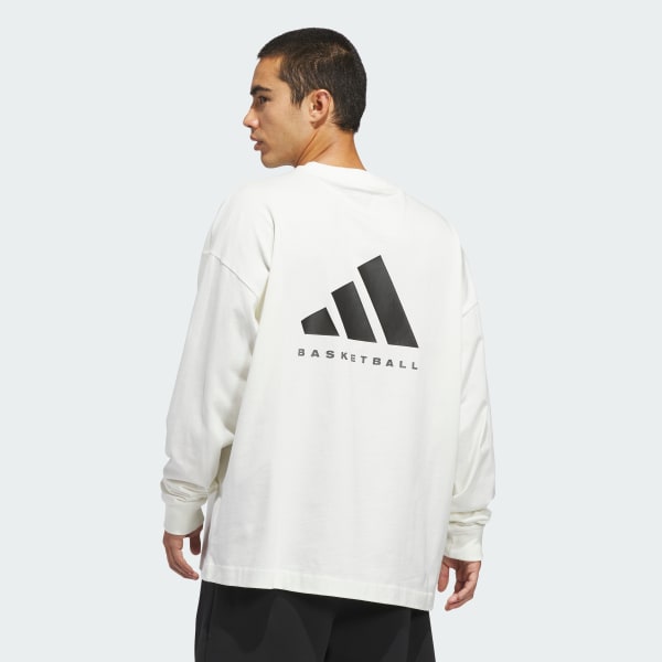 White 바스켓볼 긴팔 티 (젠더 뉴트럴)