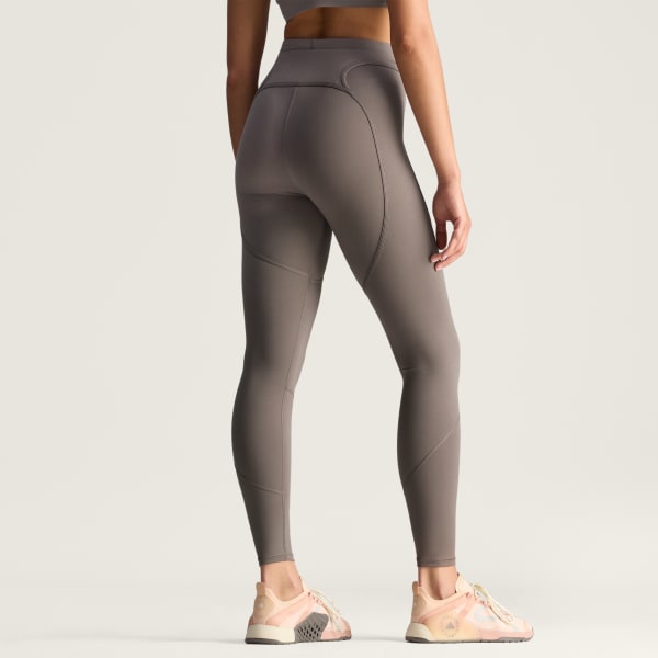 Marron Legging de training long adidas by Stella McCartney