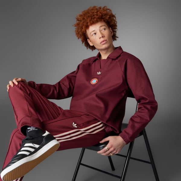 Burgundy FC Bayern Terrace Icons Drill Tröja